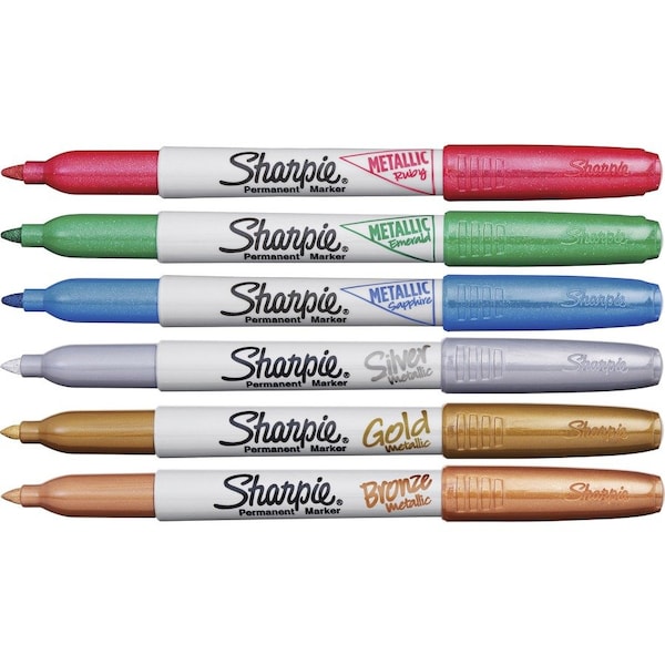 Sharpie Metallic Markers, Fine, 6/ST, Assorted PK SAN2029678